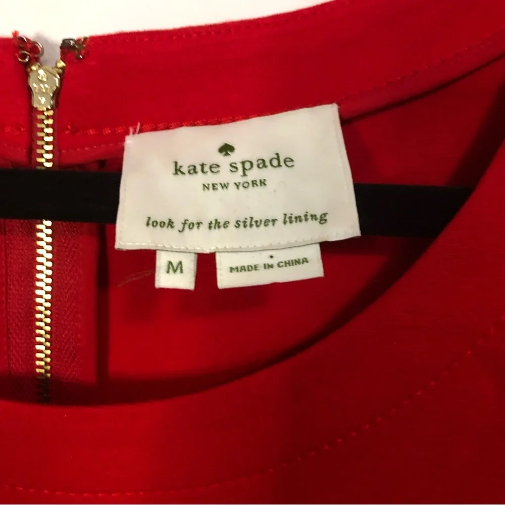 Kate Spade Racquel Ponte Colorblock Red Black Sheath Dress Medium